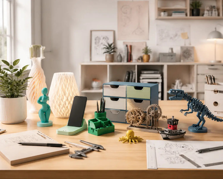 PLA project ideas showing creative and useful things to 3D print with PLA filament