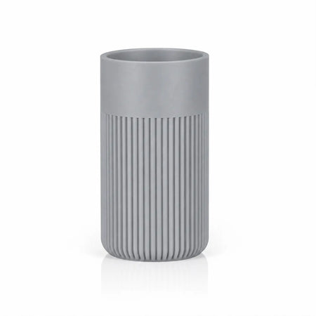 LANDU Gray Matte PLA 3D printer filament 1kg, showcased with a 3D printed ribbed cylindrical model.