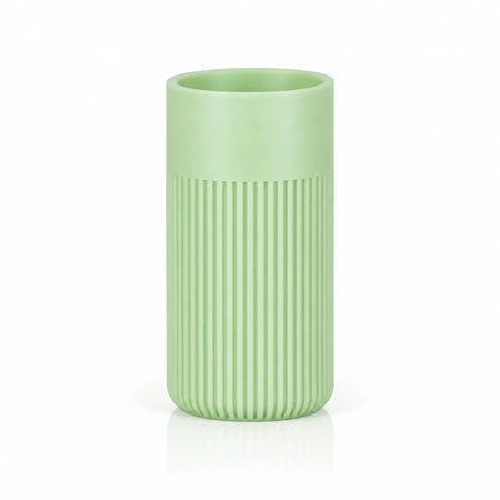 LANDU Mint Green Matte PLA 3D printer filament 1kg, showcased with a 3D printed ribbed cylindrical model.