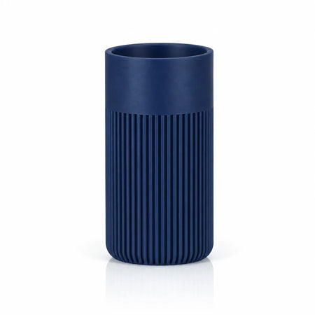 LANDU Naval Blue Matte PLA 3D printer filament 1kg, showcased with a 3D printed ribbed cylindrical model.