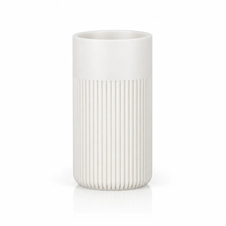 LANDU White Matte PLA 3D printer filament 1kg, showcased with a 3D printed ribbed cylindrical model.