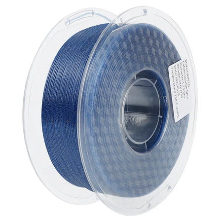 LANDU Sparkling Blue PETG 3D printer filament 1kg transparent spool showcasing a glossy galaxy-like texture.