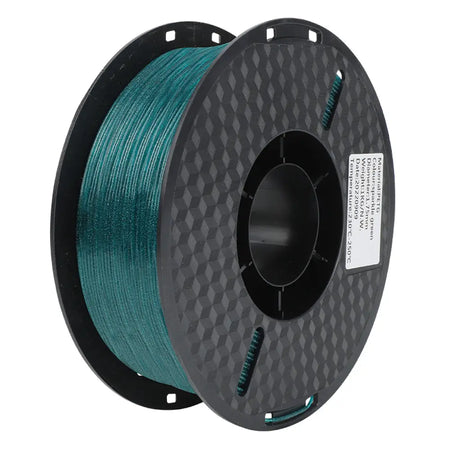 LANDU Sparkling Green PETG 3D printer filament 1kg spool showcasing a deep emerald glitter effect.