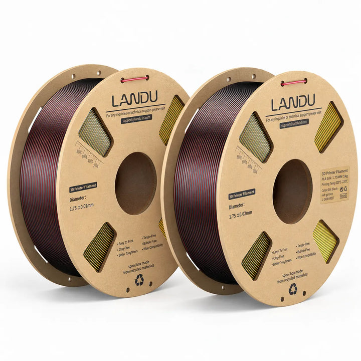 LANDU Silk PLA Tri Color Filament 1.75mm 2 Pack