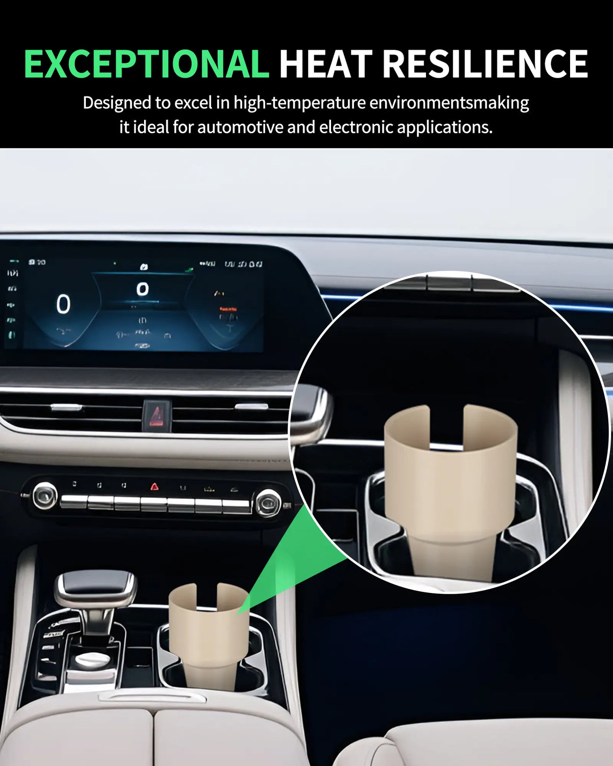 LANDU Rapid PETG filament used to print a custom car cup holder demonstrating exceptional heat resilience for automotive applications.