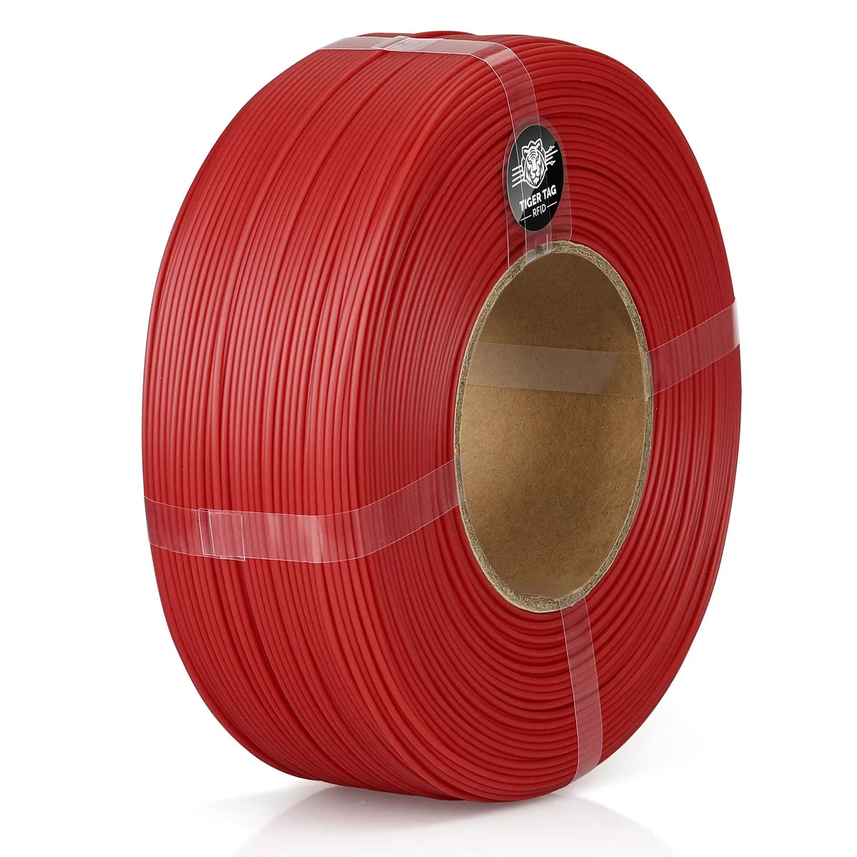 LANDU Red Refill Hyper ABS 3D printer filament 1kg spool-less coil with Tiger Tag RFID for high-speed printing.