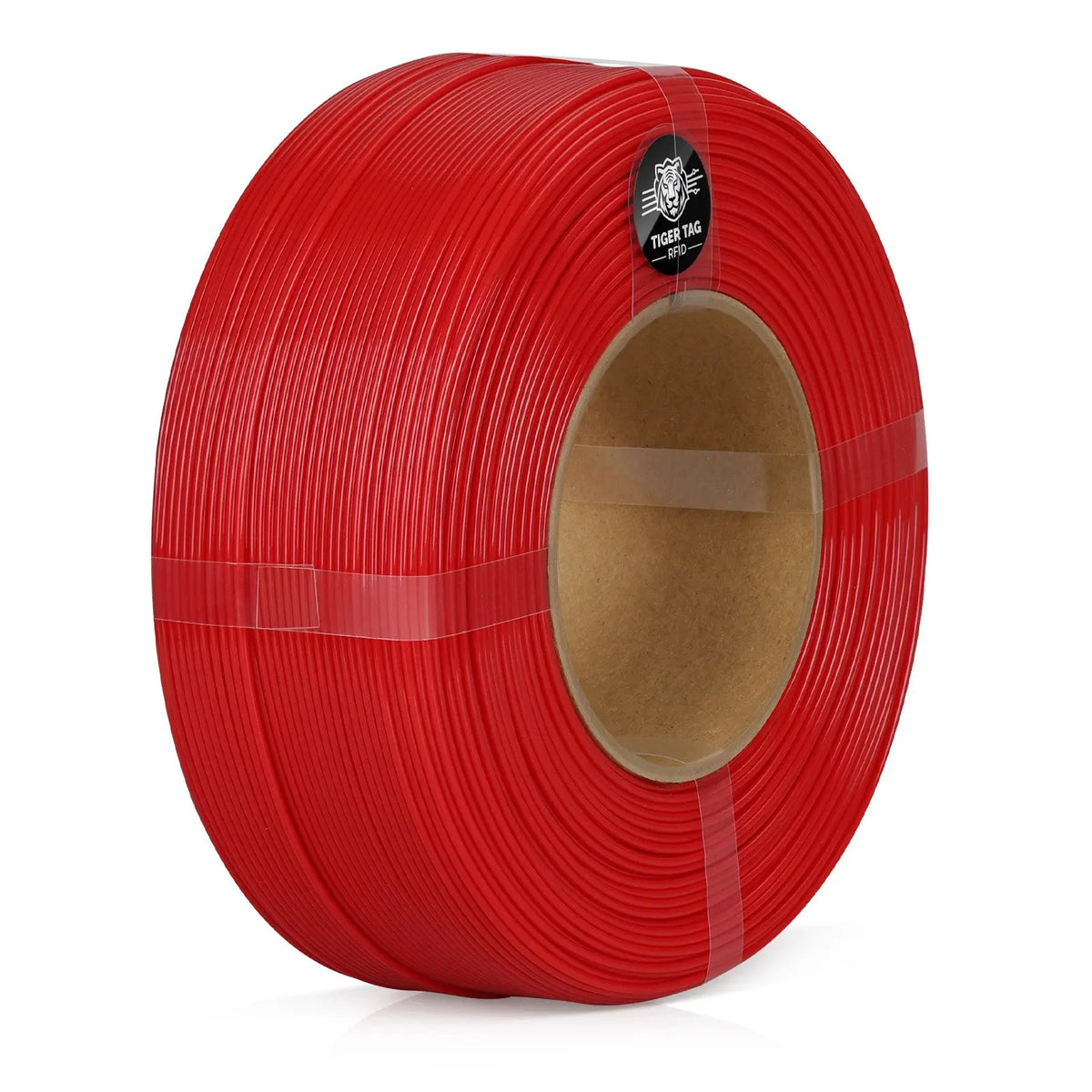 LANDU Red Refill Hyper PETG 3D printer filament 1kg spool-less coil with Tiger Tag RFID for high-speed printing.
